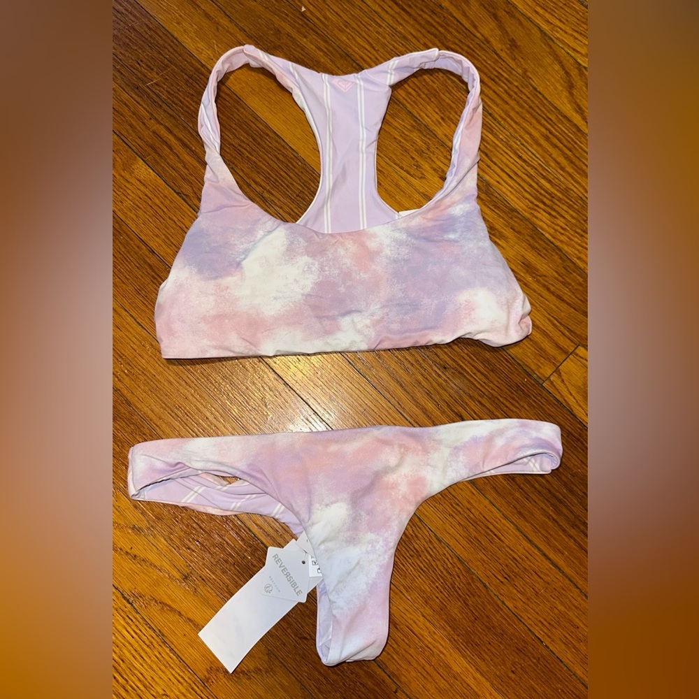 Women's Pink Tie-Dye Racerback Bikini Set
